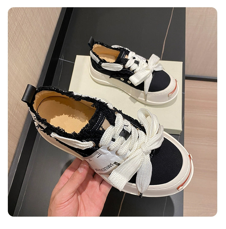 Tan Jianji Style Canvas Shoes Women's Summer 2023 New Arrival Thick Sole Beggar Shoes White Shoes Casual Sports Skate Shoes Fashion Shoes