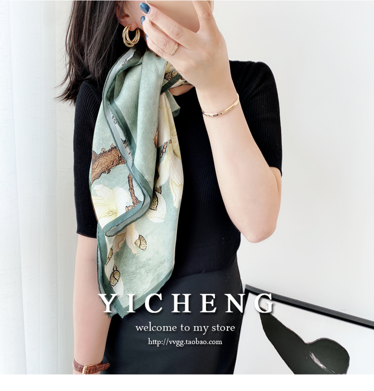 Vincent Van Gogh's Oil Painting Series Large Kerchief Middle-Aged Gift Real Silk Viralgem Store