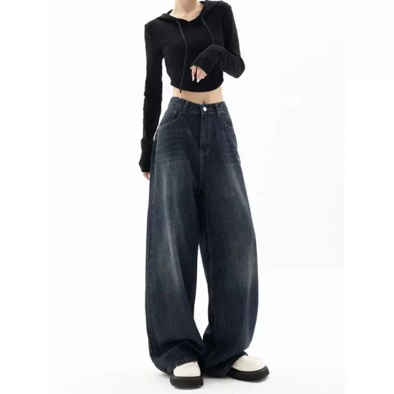 Wide Leg Jeans Women Korean Fashion Harajuku Baggy Denim Tro
