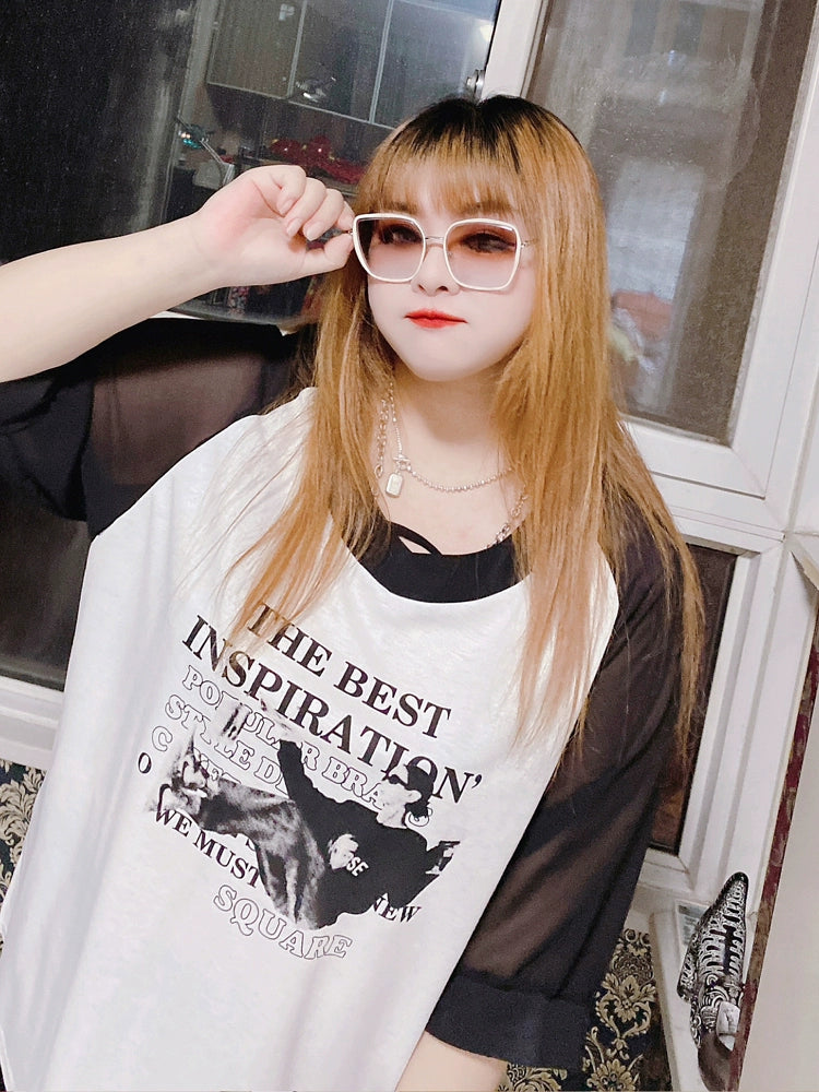 120.00kg Fashion Style Hello Fat Girl Short Sleeve T-shirt