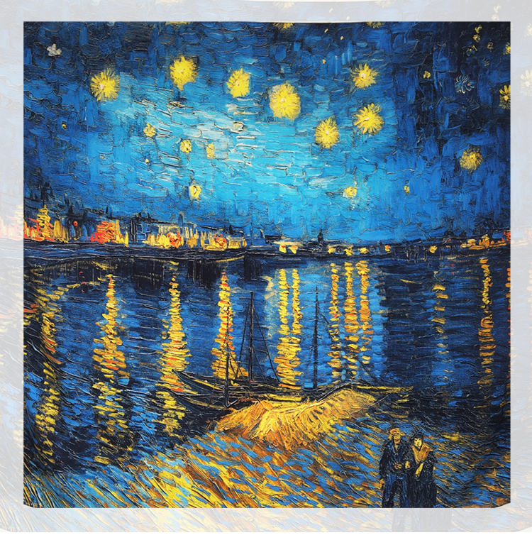 Vincent Van Gogh's Oil Painting Series Large Kerchief Middle-Aged Gift Real Silk Viralgem Store