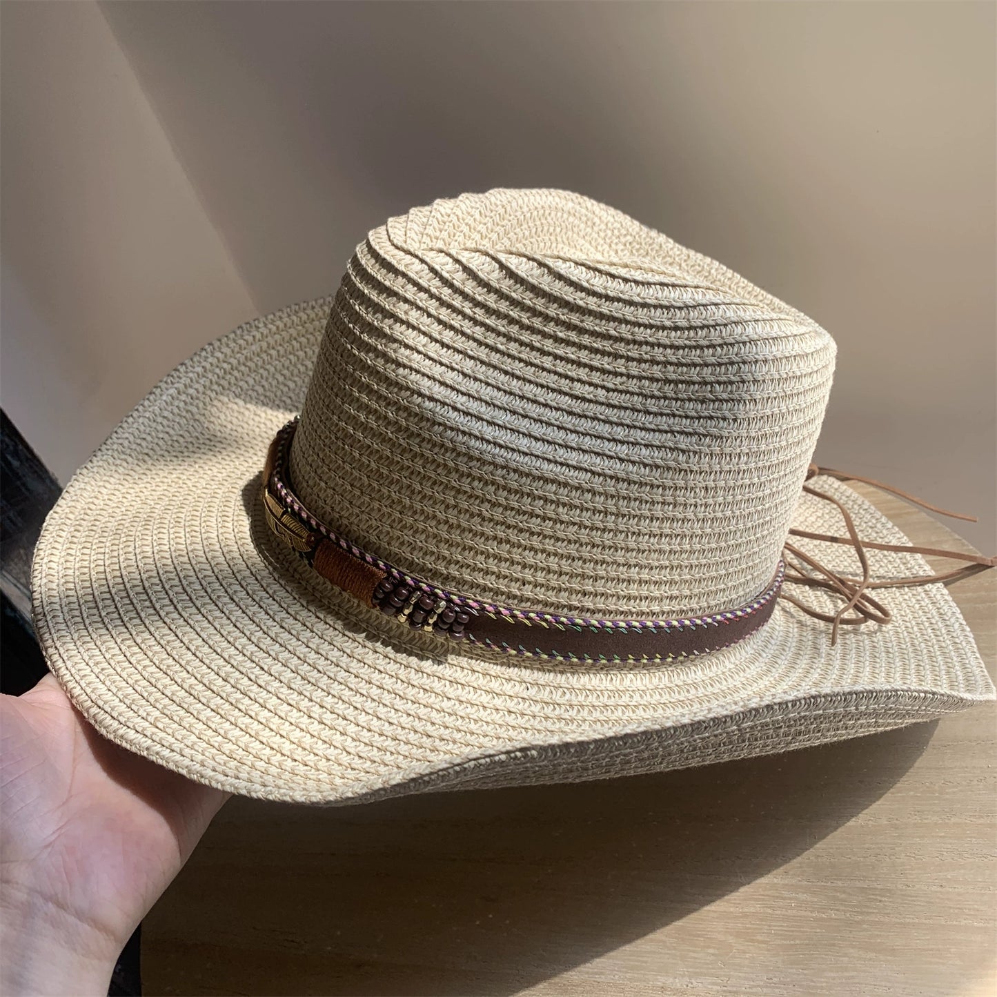 Straw Hat Foldable Couple Fishing Western Cowboy Hat