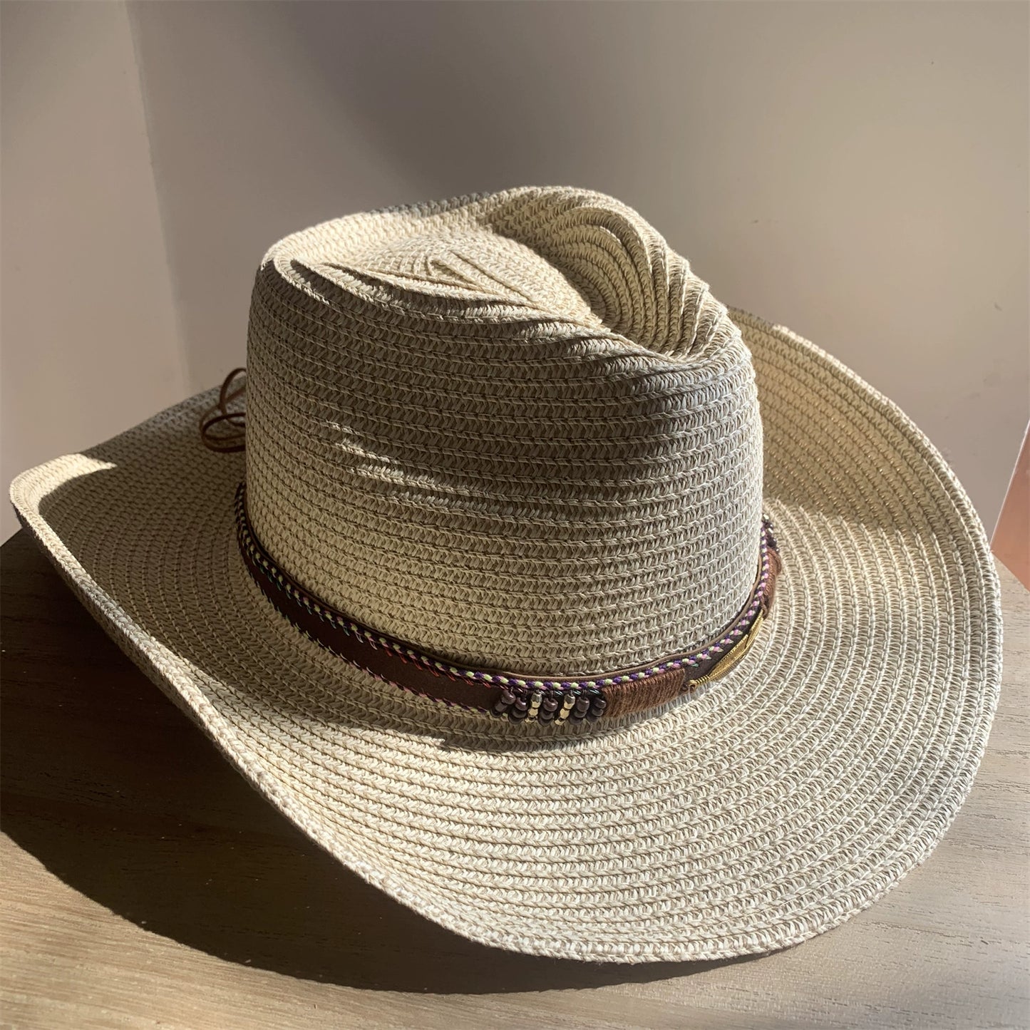 Straw Hat Foldable Couple Fishing Western Cowboy Hat