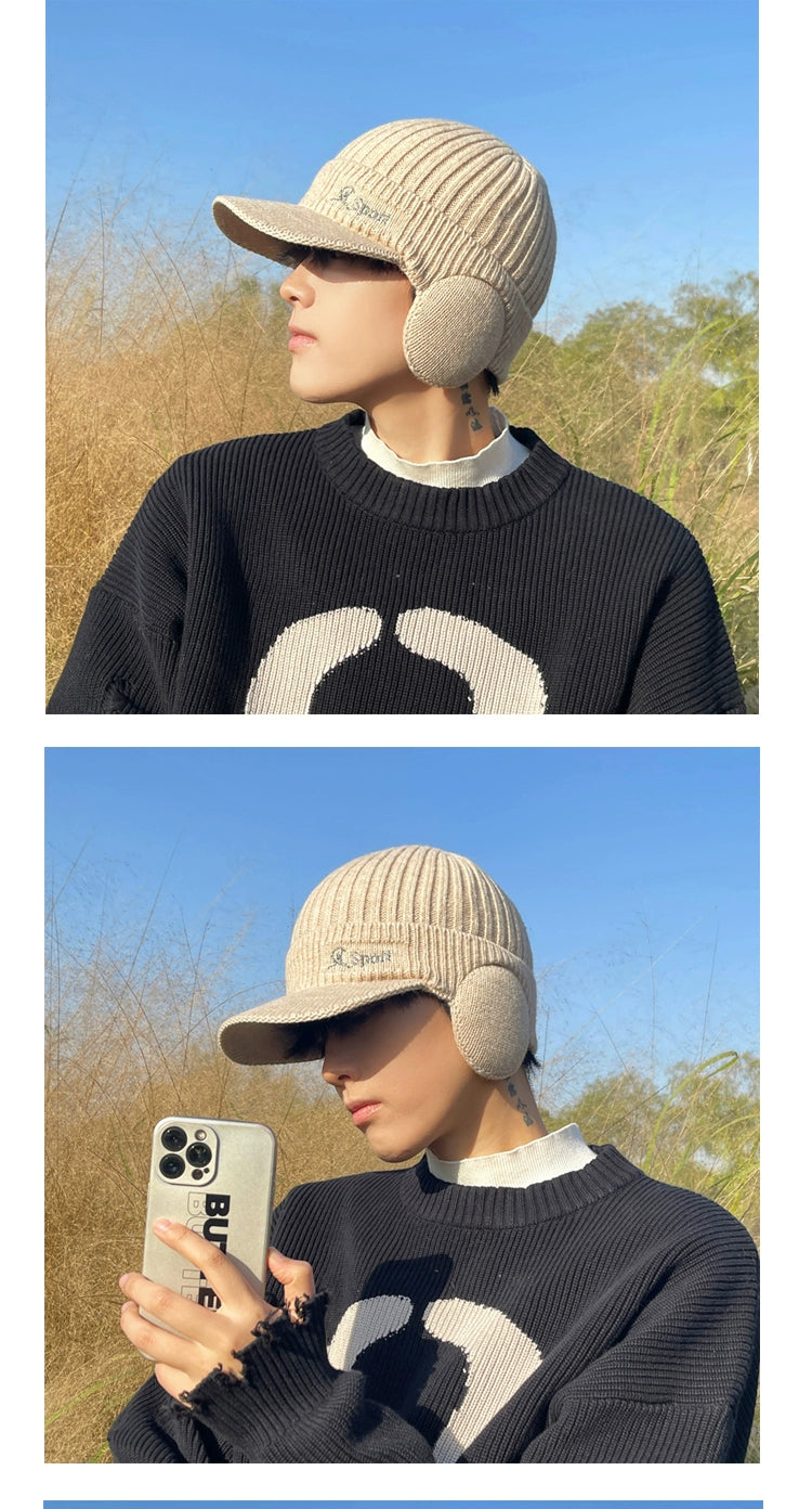 Winter Heattech Male Fleece-lined Thickened Cold Protection Cycling Hat