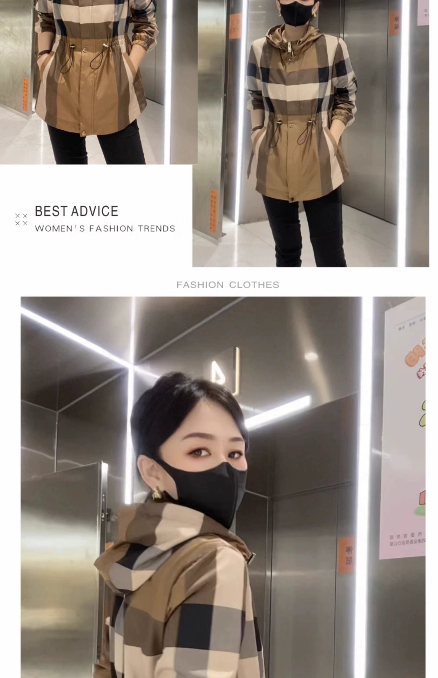 Women's Clothing Spring & Fall Hoodie Slimming Casual Mid Length Long Length Coat Viralgem Store