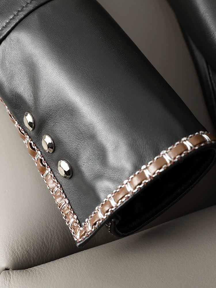 2024 Spring & Fall New Arrival Elegant Large Skirt Sheepskin Genuine Leather Clothes Mid Length Long Length Trench Coat Outwear Female Silm European Goods Viralgem Store