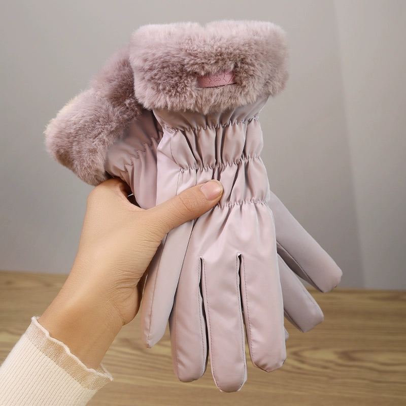 Women's K-style Electric Car Fleece-lined Thick Windproof Gloves Viralgem Store