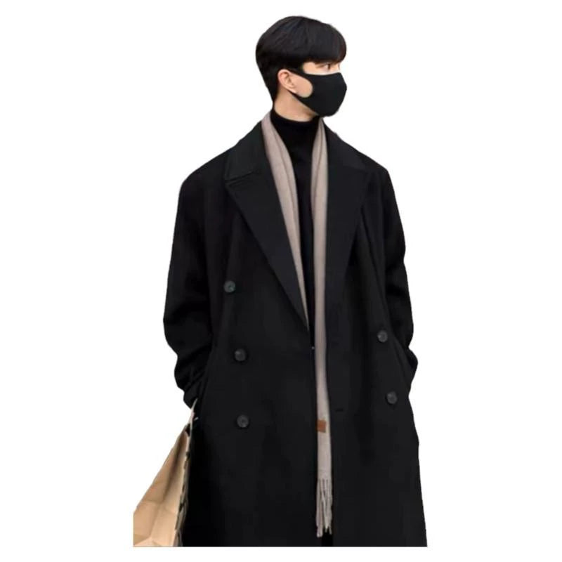 Visvim X WMV Trendy Mid Length Long Length Trench Coat Men's Fall and Winter New Arrival Fashion All-Matching Woolen Coat Outerwear Ins