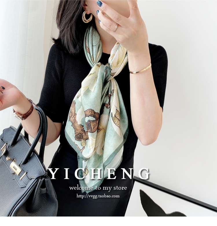 Vincent Van Gogh's Oil Painting Series Large Kerchief Middle-Aged Gift Real Silk Viralgem Store