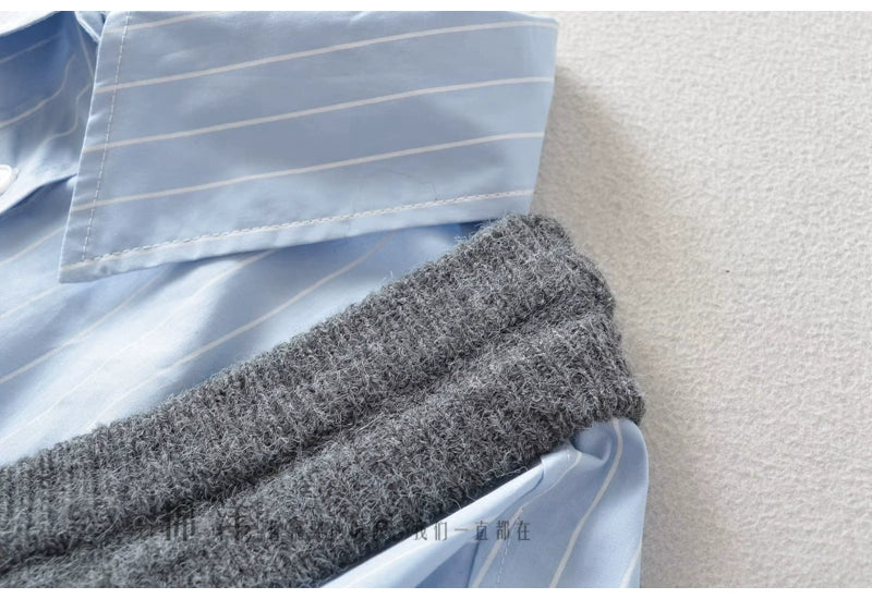 Age-Reducing Cotton Shirt Suit Girlish Style Knitted Vest Viralgem Store