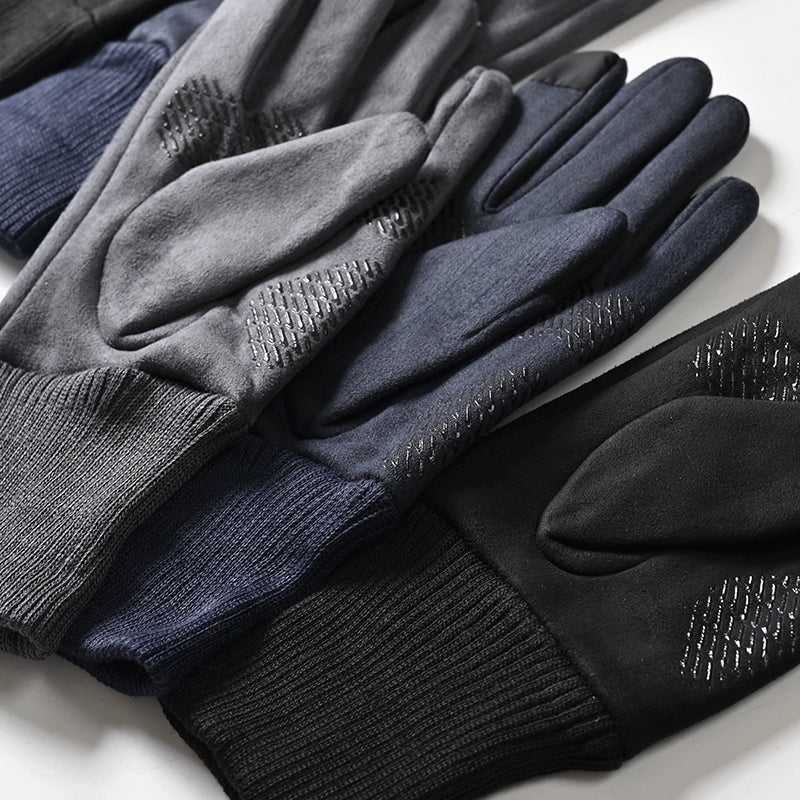 Suede Windproof Warm Men Driving Outdoor