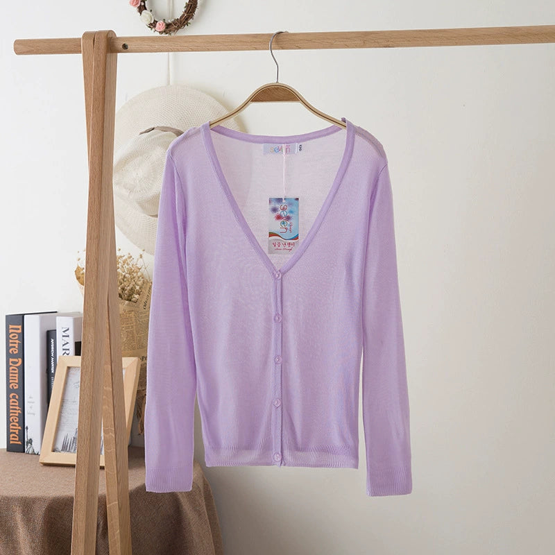 Stylish Medium and Large Children's Summer Clothes Air Conditioning Sweater Sweater