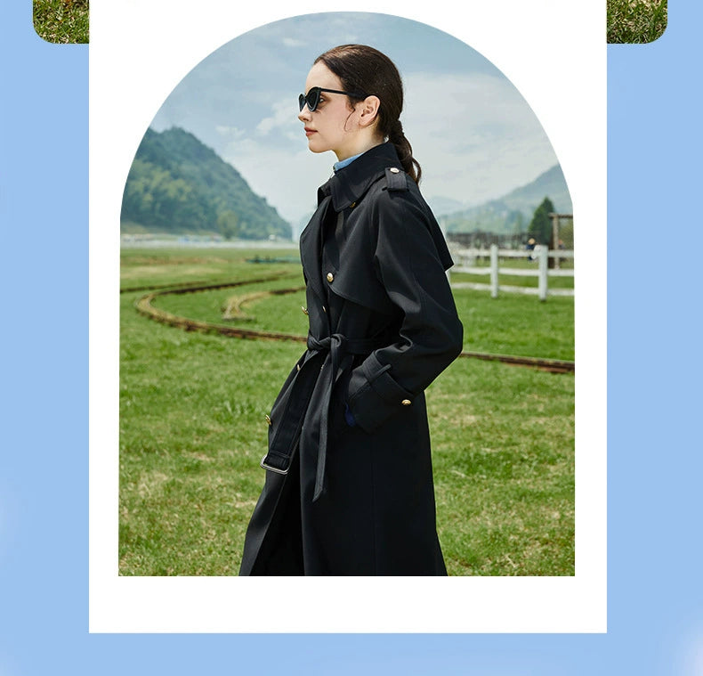 2024 Spring & Fall New Arrival Big Brand Classy C Double Breasted Loose Retro Elegant Mid Length Long Length Trench Coat Outwear Women Viralgem Store