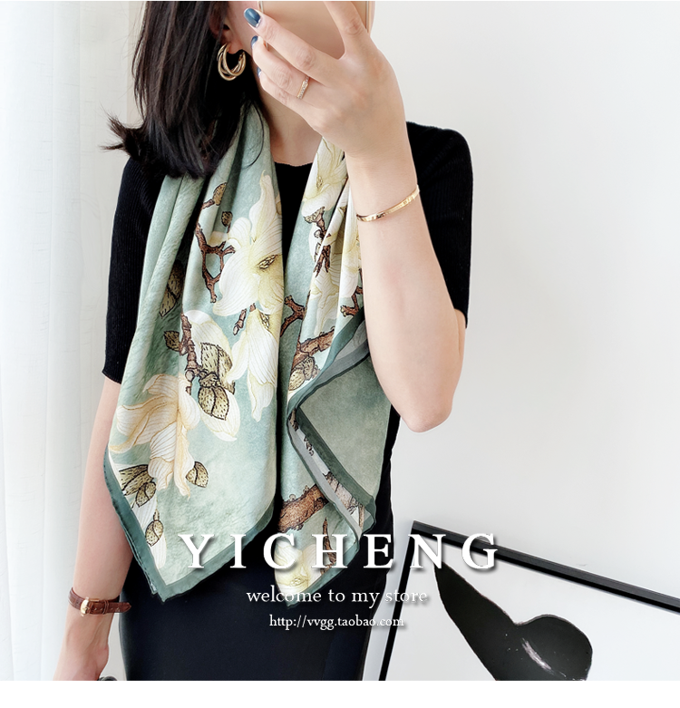 Vincent Van Gogh's Oil Painting Series Large Kerchief Middle-Aged Gift Real Silk Viralgem Store