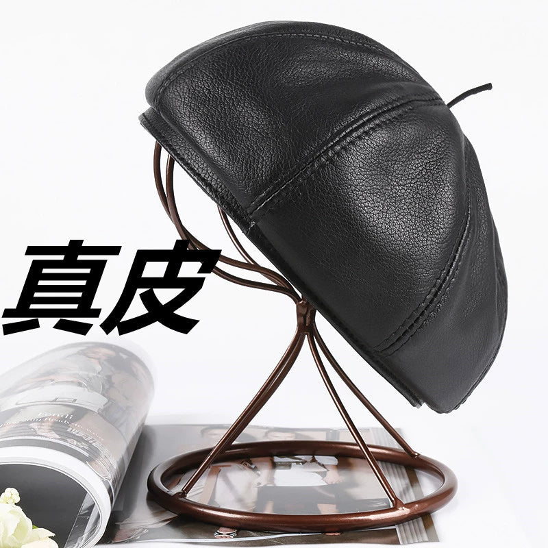 Women's Casual Full-Grain Sheepskin Hat Viralgem Store