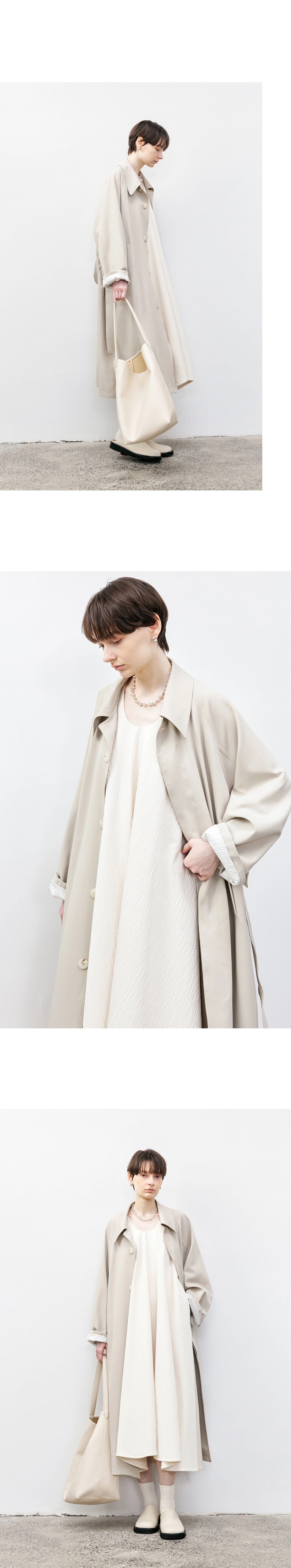 Tageechita Stripes Lapel Long Trench Coat Viralgem Store