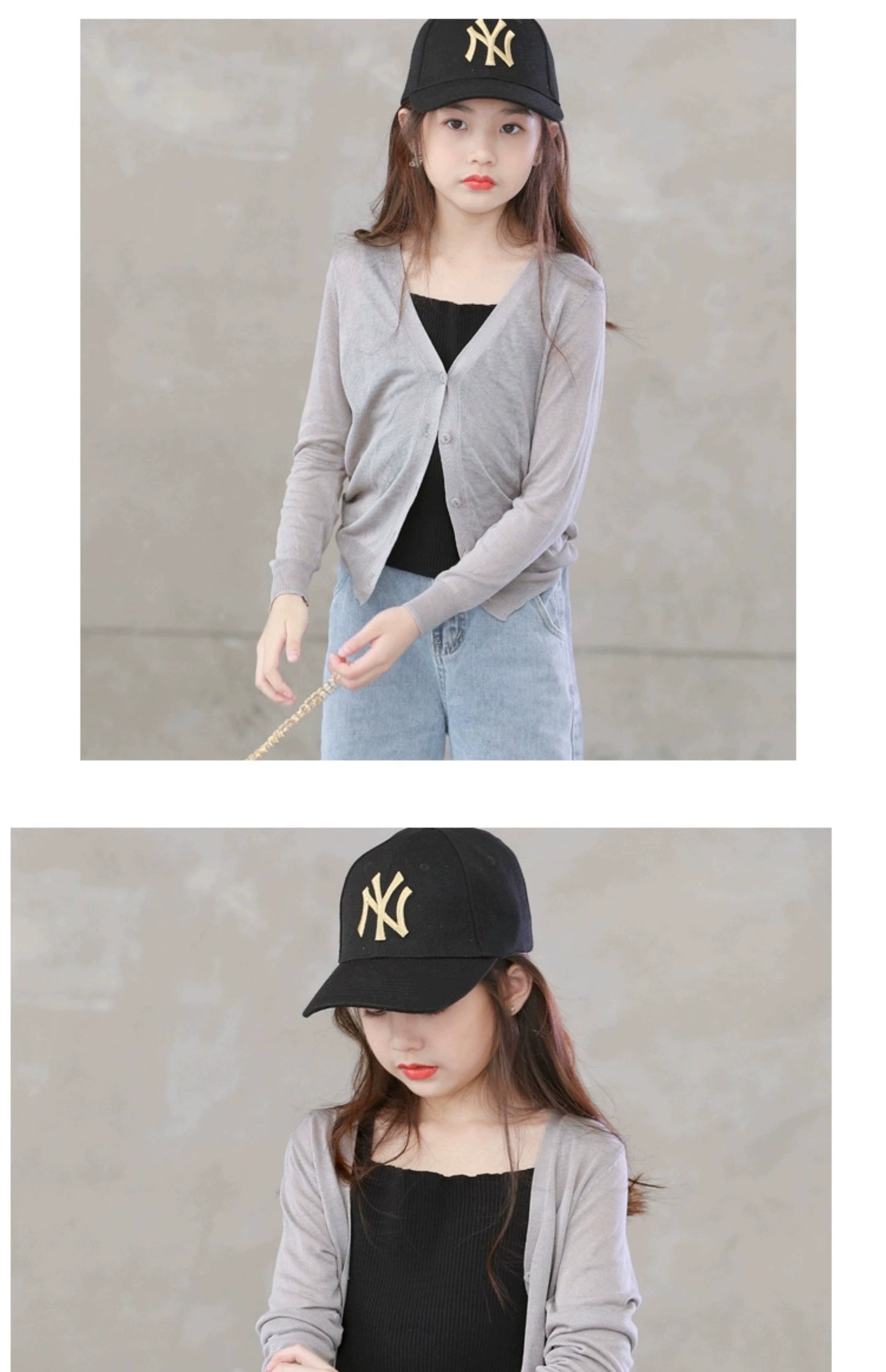 Stylish Medium and Large Children's Summer Clothes Air Conditioning Sweater Sweater