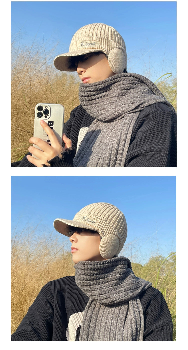 Winter Heattech Male Fleece-lined Thickened Cold Protection Cycling Hat