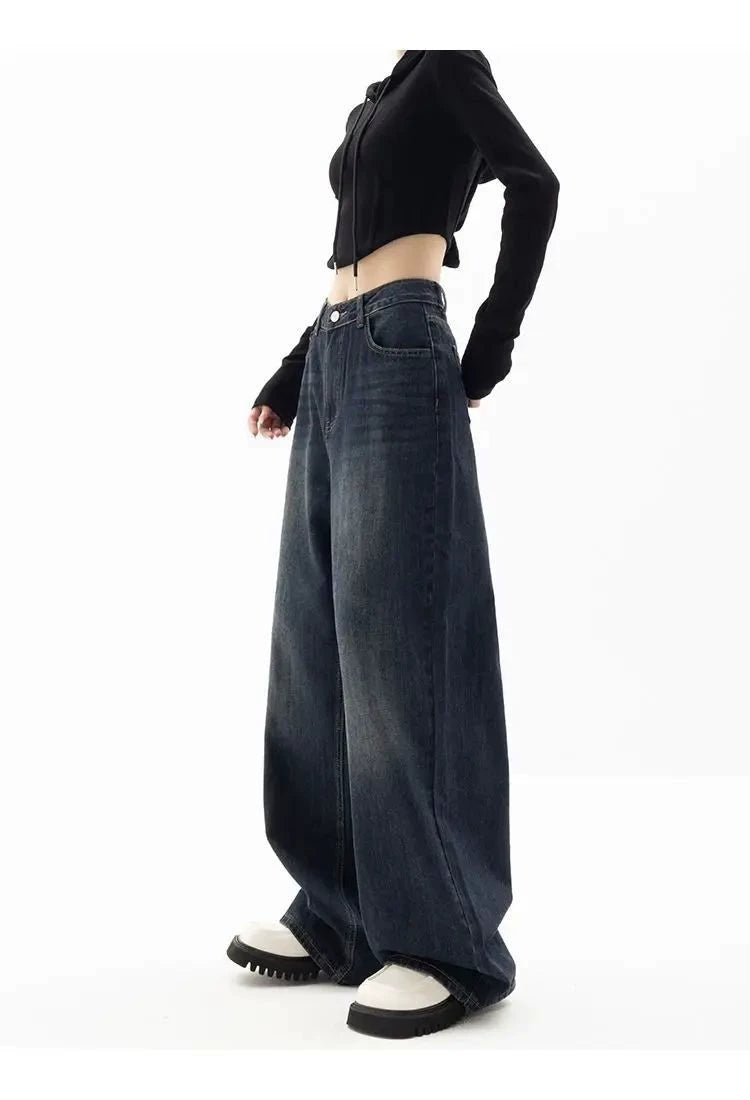 Wide Leg Jeans Women Korean Fashion Harajuku Baggy Denim Tro