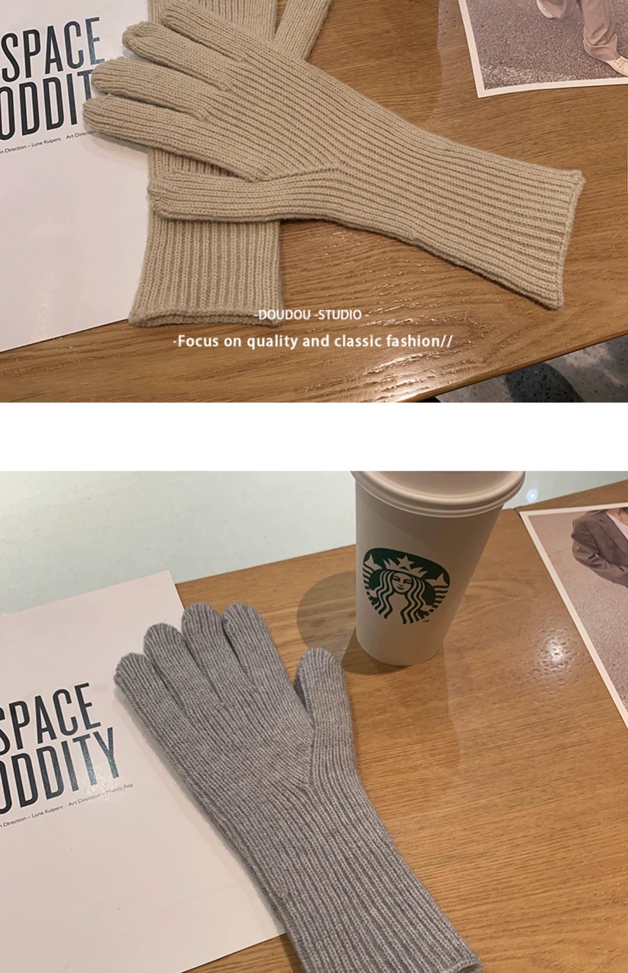 Women's Korean-Style Solid Color Wool Couple Gloves