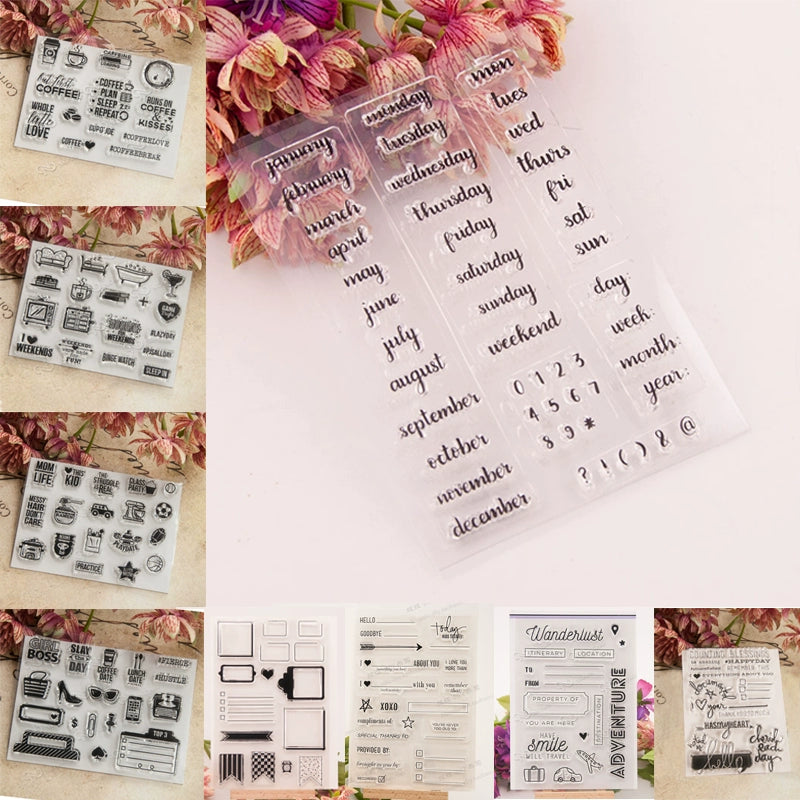 Transparent Stamp Scrapbook Album Card Notebook Commonly Used Rubber Stamp Finished Seal Stamp Month Week