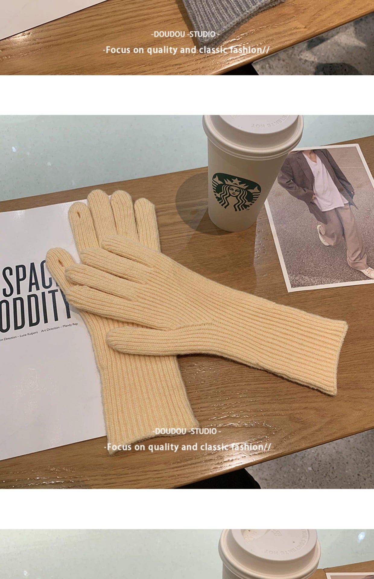 Women's Korean-Style Solid Color Wool Couple Gloves