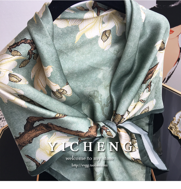 Vincent Van Gogh's Oil Painting Series Large Kerchief Middle-Aged Gift Real Silk Viralgem Store