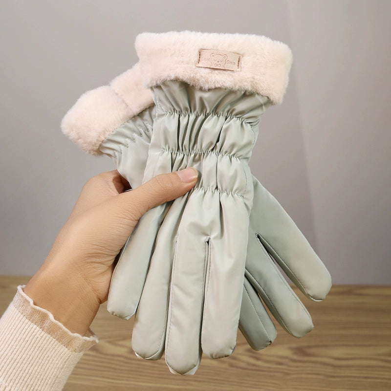Women's K-style Electric Car Fleece-lined Thick Windproof Gloves Viralgem Store