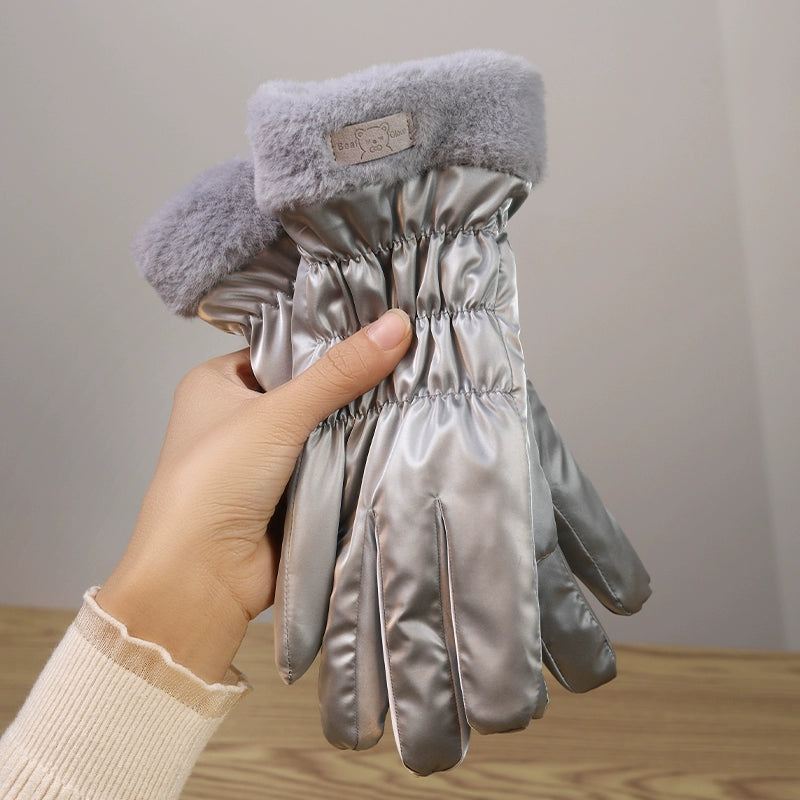 Women's K-style Electric Car Fleece-lined Thick Windproof Gloves Viralgem Store