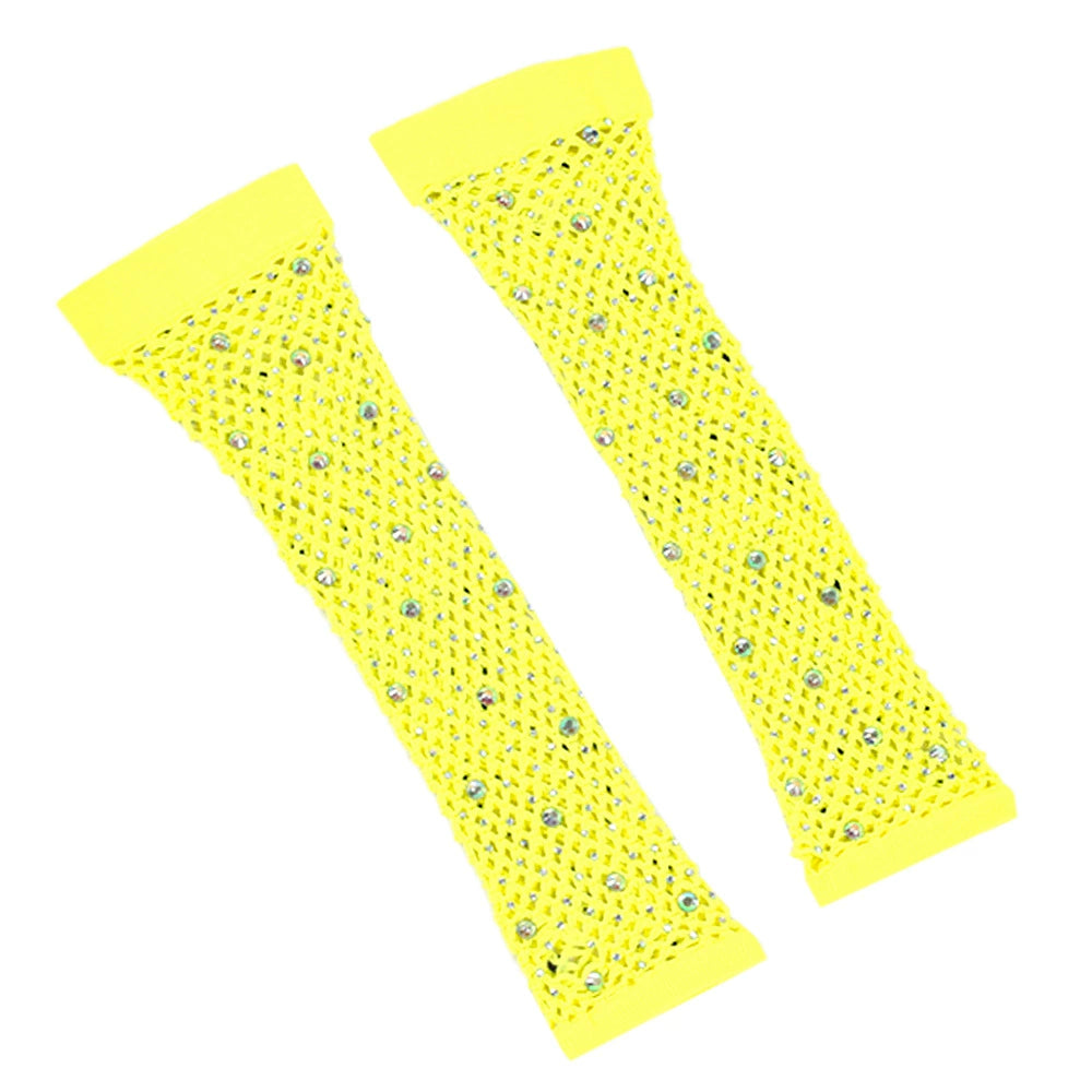 80 Ball Diamond Gloves Party Fishnet Stretch Mesh Gloves Fashion Retro Cross-Border Sexy Hot Drilling Sleeve Cover Viralgem Store