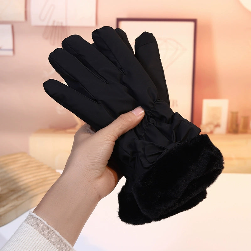 Women's K-style Electric Car Fleece-lined Thick Windproof Gloves Viralgem Store