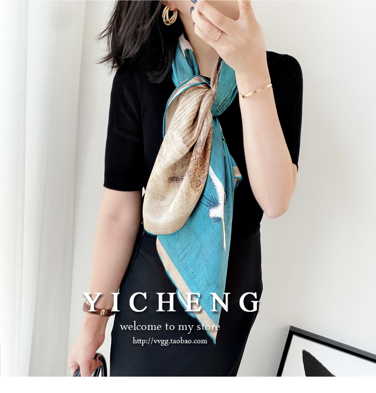 Vincent Van Gogh's Oil Painting Series Large Kerchief Middle-Aged Gift Real Silk Viralgem Store