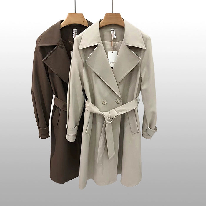 Spring 2024 New Arrival Fashion Women's Mid Length Long Length Trench Coat Easiest for Match Loose Slimming Overcoat Outwear Women-008 Viralgem Store