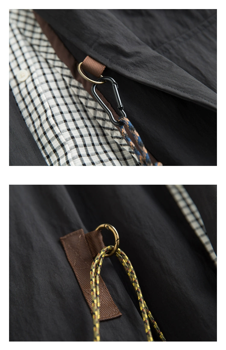 Spring & Fall Retro Removable Mid Length Long Length Outdoor Windbreaker Viralgem Store