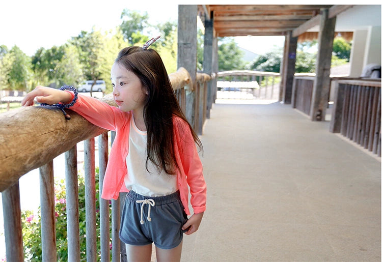 Stylish Medium and Large Children's Summer Clothes Air Conditioning Sweater Sweater