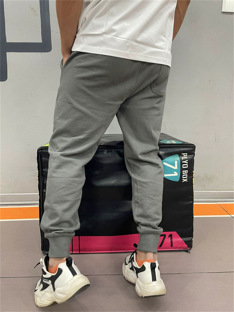 Sweatpants Spring & Fall Men Loose Pure Color Workout Exercise Pants