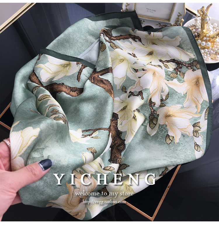 Vincent Van Gogh's Oil Painting Series Large Kerchief Middle-Aged Gift Real Silk Viralgem Store