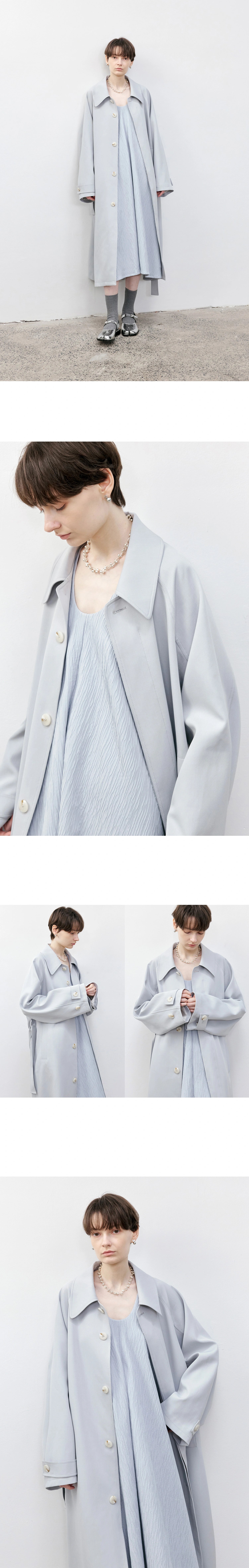 Tageechita Stripes Lapel Long Trench Coat Viralgem Store