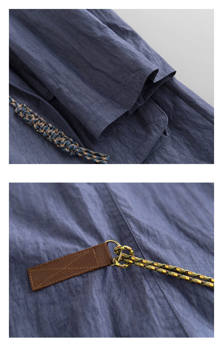 Spring & Fall Retro Removable Mid Length Long Length Outdoor Windbreaker Viralgem Store