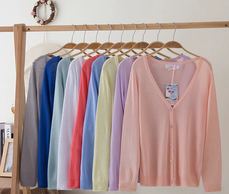 Stylish Medium and Large Children's Summer Clothes Air Conditioning Sweater Sweater