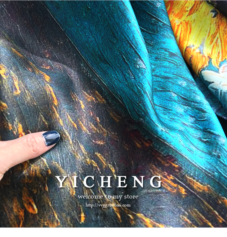 Vincent Van Gogh's Oil Painting Series Large Kerchief Middle-Aged Gift Real Silk Viralgem Store