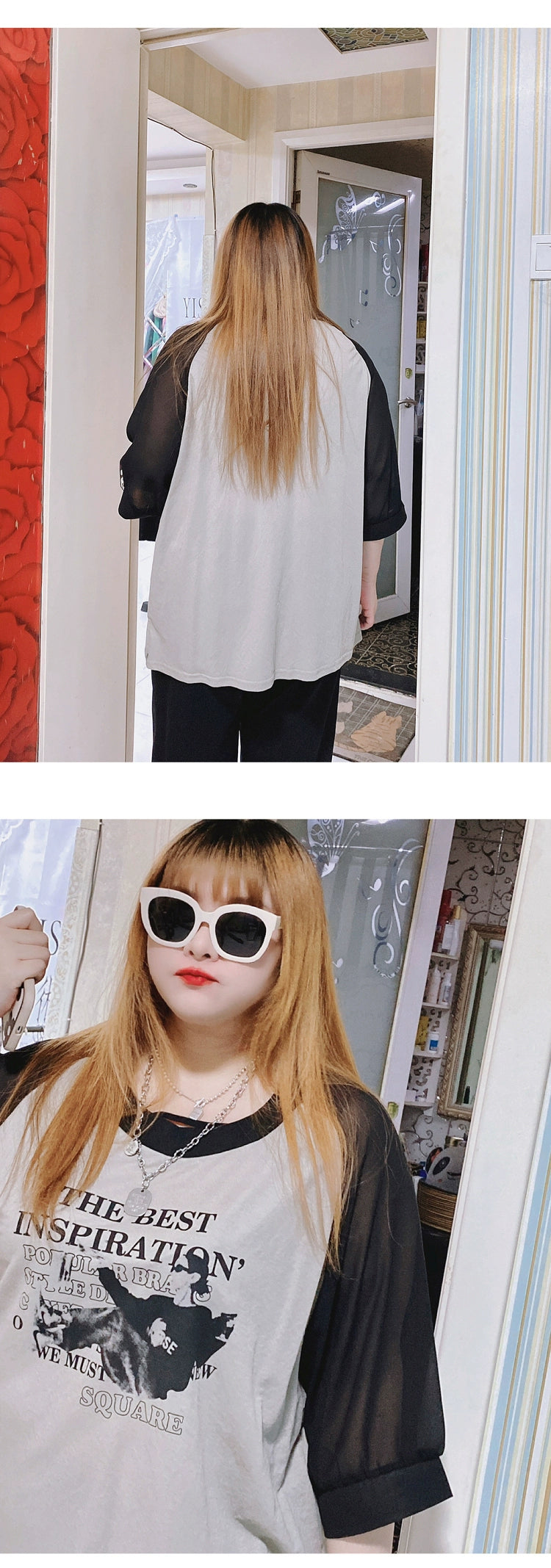 120.00kg Fashion Style Hello Fat Girl Short Sleeve T-shirt
