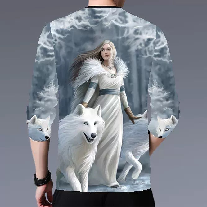 Trendy Printed Casual Long-Sleeved Chinese Style Top Hanfu