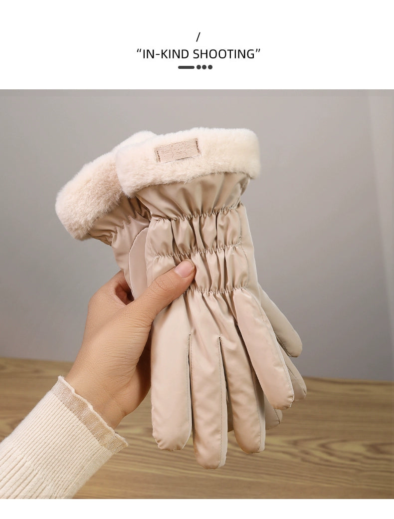 Women's K-style Electric Car Fleece-lined Thick Windproof Gloves Viralgem Store