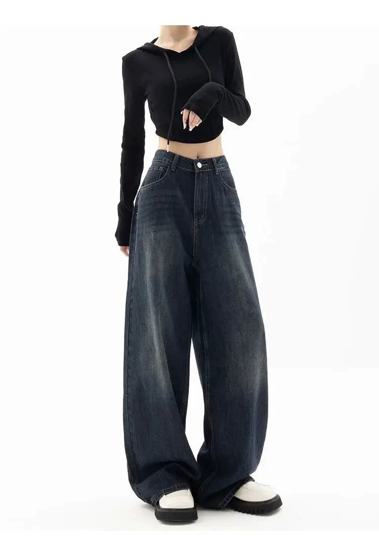Wide Leg Jeans Women Korean Fashion Harajuku Baggy Denim Tro