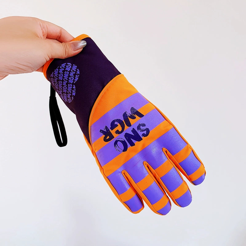 Waterproof Ski Gloves for Women Winter Fleece-Lined Thickened Cotton Students Warm-Keeping Cold-Proof Windproof Touch Screen Cycling Motorcycle Men