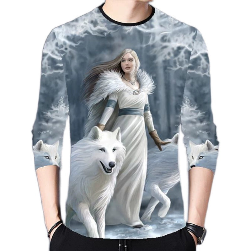 Trendy Printed Casual Long-Sleeved Chinese Style Top Hanfu