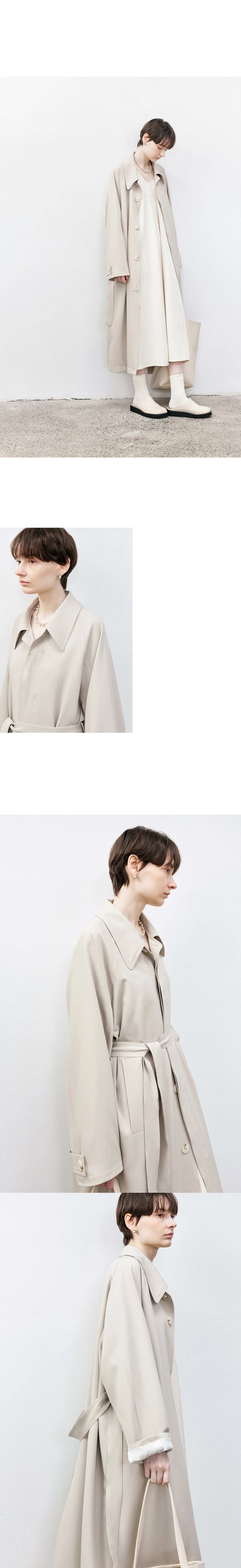 Tageechita Stripes Lapel Long Trench Coat Viralgem Store