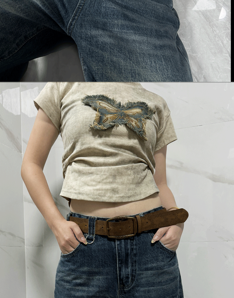 Y2g Women's Sexy with Skirt Retro Brown Belt