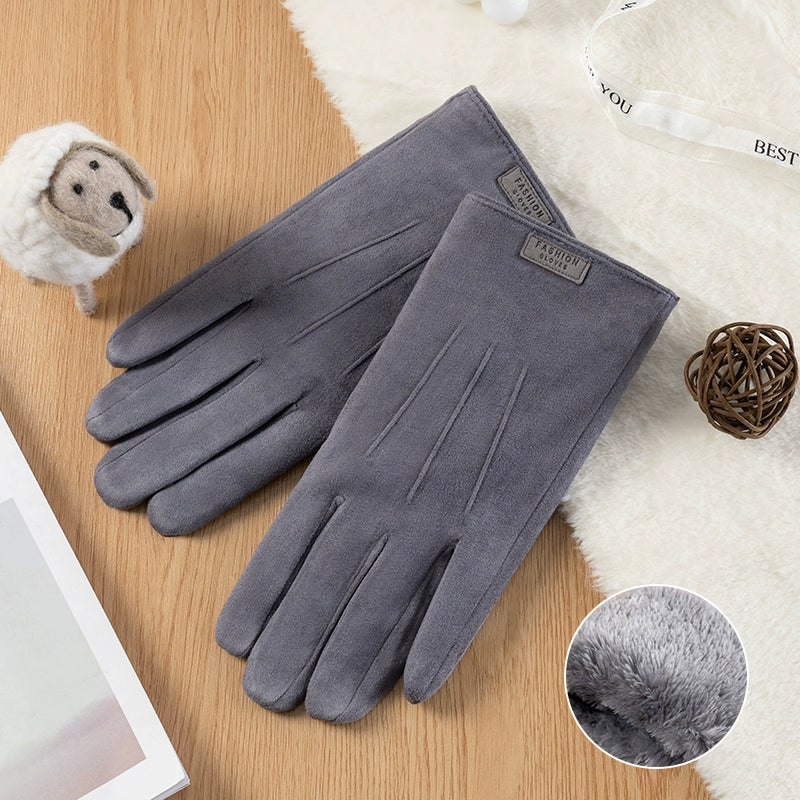 Women's Warm-Keeping and Cold-Proof Five-Finger Double-Layer Thickened Gloves for Autumn and Winter